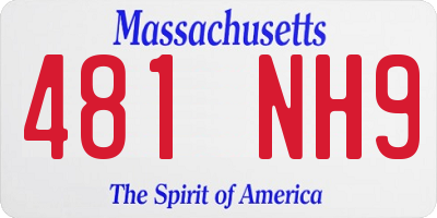 MA license plate 481NH9