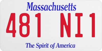MA license plate 481NI1