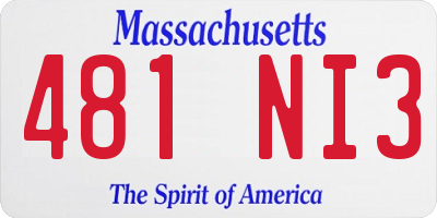 MA license plate 481NI3