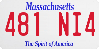MA license plate 481NI4