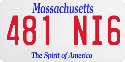 MA license plate 481NI6