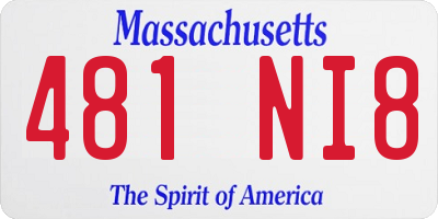 MA license plate 481NI8