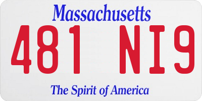 MA license plate 481NI9