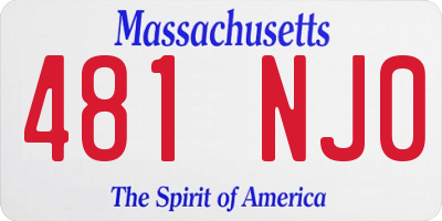 MA license plate 481NJ0