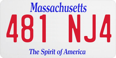 MA license plate 481NJ4