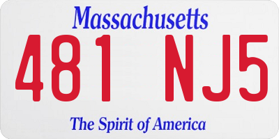 MA license plate 481NJ5