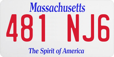 MA license plate 481NJ6