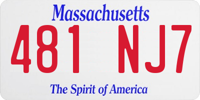 MA license plate 481NJ7