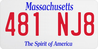 MA license plate 481NJ8