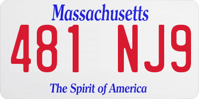MA license plate 481NJ9