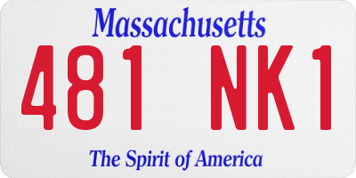 MA license plate 481NK1