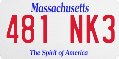 MA license plate 481NK3