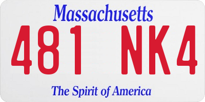 MA license plate 481NK4