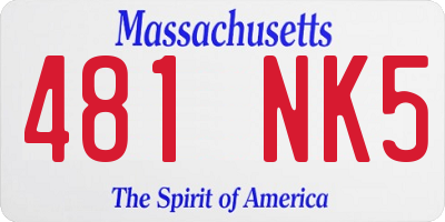 MA license plate 481NK5