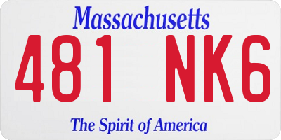 MA license plate 481NK6