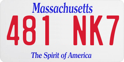 MA license plate 481NK7