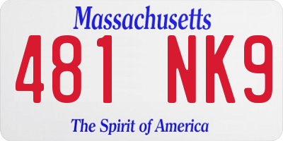 MA license plate 481NK9