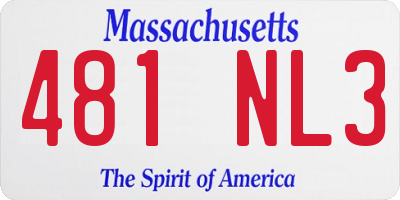 MA license plate 481NL3