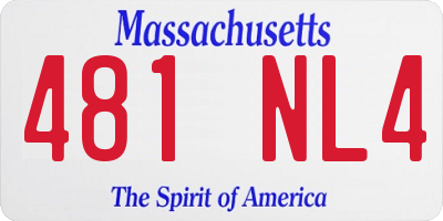 MA license plate 481NL4