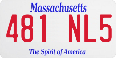 MA license plate 481NL5