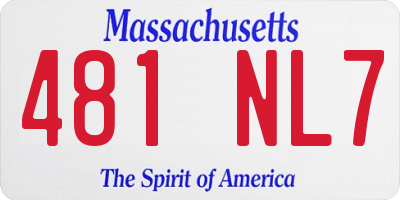 MA license plate 481NL7