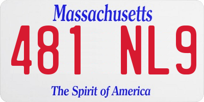MA license plate 481NL9