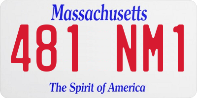 MA license plate 481NM1