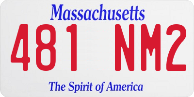 MA license plate 481NM2