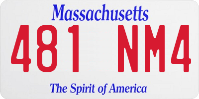 MA license plate 481NM4