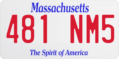 MA license plate 481NM5