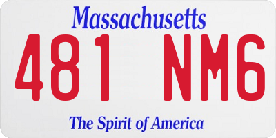MA license plate 481NM6