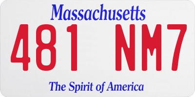 MA license plate 481NM7