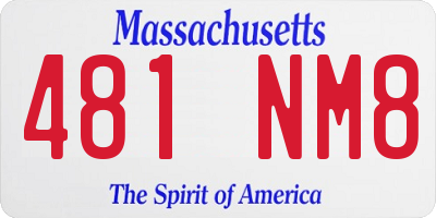 MA license plate 481NM8