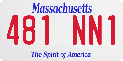 MA license plate 481NN1