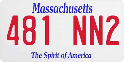 MA license plate 481NN2