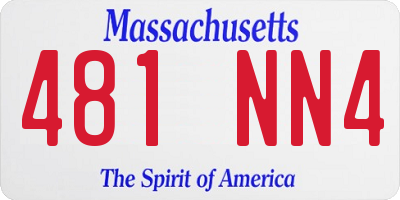 MA license plate 481NN4