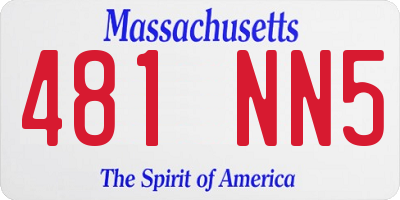 MA license plate 481NN5