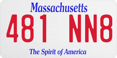 MA license plate 481NN8