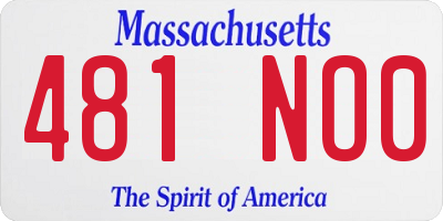 MA license plate 481NO0