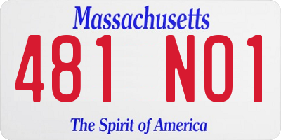 MA license plate 481NO1