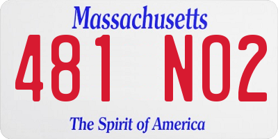 MA license plate 481NO2