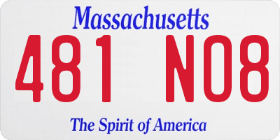 MA license plate 481NO8