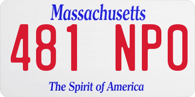 MA license plate 481NP0