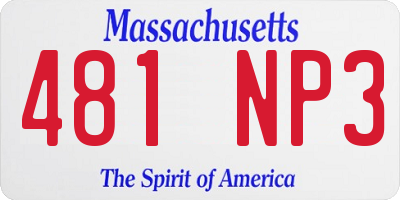 MA license plate 481NP3