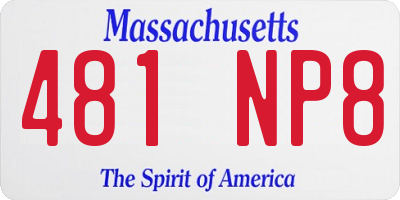 MA license plate 481NP8