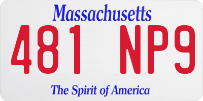 MA license plate 481NP9
