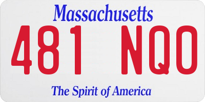 MA license plate 481NQ0