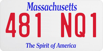 MA license plate 481NQ1
