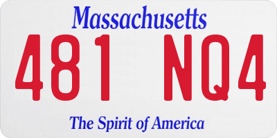 MA license plate 481NQ4