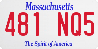 MA license plate 481NQ5
